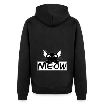 cute cat MEOW cats cat cat - Unisex Premium Organic Zip Hoodie - black - Back - Nico (187cm)