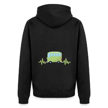 Car - Car - Heartbeat - Bus - Style - Unisex Premium Organic Zip Hoodie - black - Back - Nico (187cm)