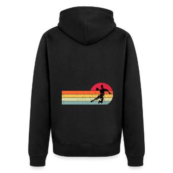 Handball Handballer - Unisex Premium Bio Zip Hoodie - Schwarz - Hinten - Nico (187cm)