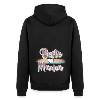 Mama - Unisex Premium Bio Zip Hoodie - Schwarz - Hinten - Nico (187cm)