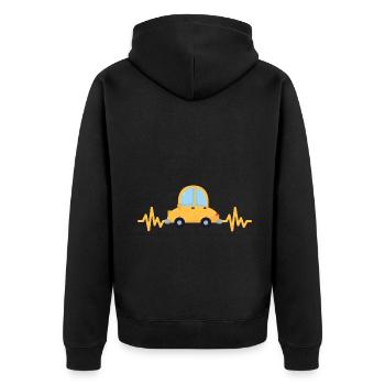 Voiture - Voiture - Heartbeat - Voiture classique - Style - Veste à capuche bio Premium Unisexe - noir - Dos - Nico (187cm)