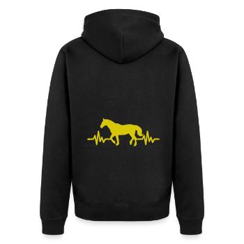 Heartbeat - Horse Stallion Mare Ross Equestrian - Unisex Premium Organic Zip Hoodie - black - Back - Nico (187cm)