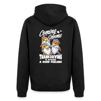 Thanksgiving Funny Dwarves Costume Autumn - Unisex Premium Organic Zip Hoodie - black - Back - Nico (187cm)