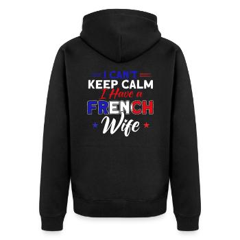 French Flag French Roots Gift - Unisex Premium Organic Zip Hoodie - black - Back - Nico (187cm)