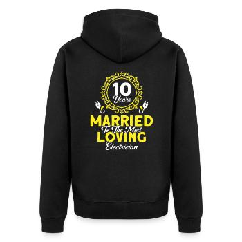 Rose Wedding Most Loving Electrician Gift - Unisex Premium Organic Zip Hoodie - black - Back - Nico (187cm)