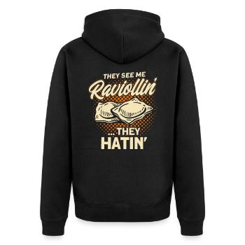 Noodles Noodle Lover Ravioli Cadeau - Veste à capuche bio Premium Unisexe - noir - Dos - Nico (187cm)