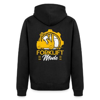 Forklift Driver Forklift Mode Gift - Unisex Premium Organic Zip Hoodie - black - Back - Nico (187cm)