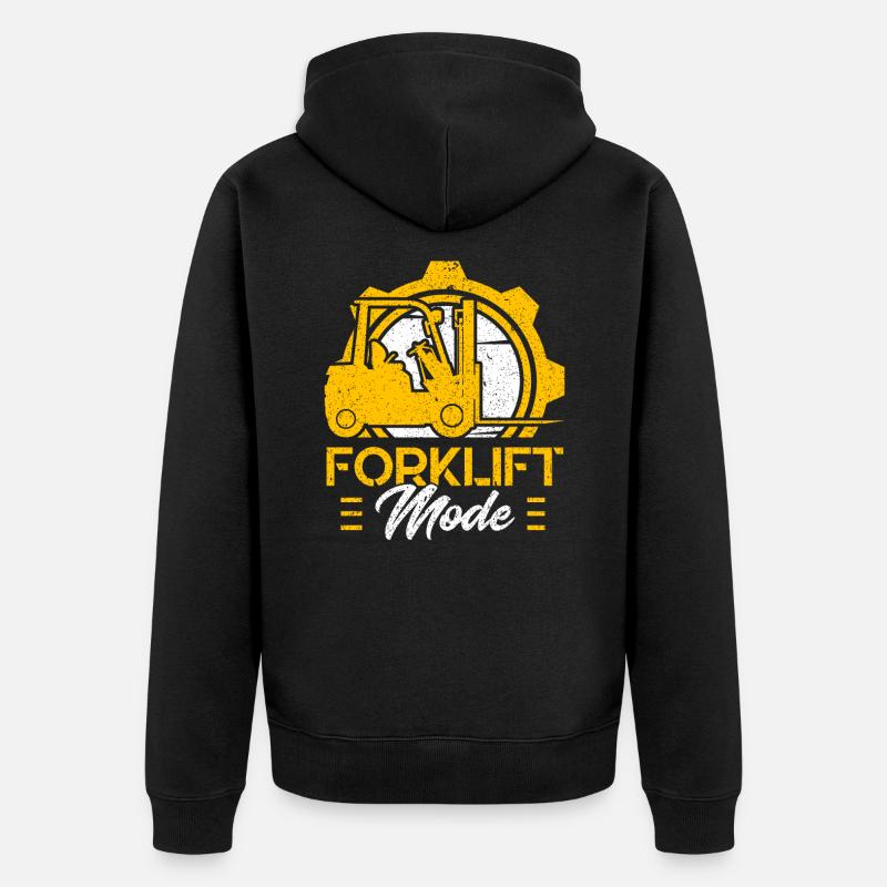 Gabelstaplerfahrer Gabelstapler-Modus Geschenk - Unisex Premium Bio Zip Hoodie - Schwarz