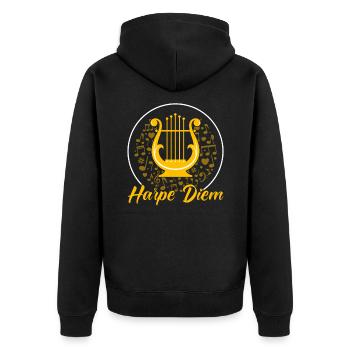 Harpiste Harpiste Joueur De Harpe Professeur Orchestre - Veste à capuche bio Premium Unisexe - noir - Dos - Nico (187cm)