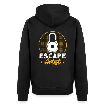 Schlösser knacken Entfesselungskünstler Geschenk - Unisex Premium Bio Zip Hoodie - Schwarz - Hinten - Nico (187cm)