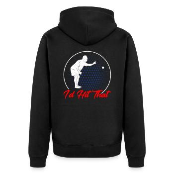 Boules game I would meet the gift - Unisex Premium Organic Zip Hoodie - black - Back - Nico (187cm)
