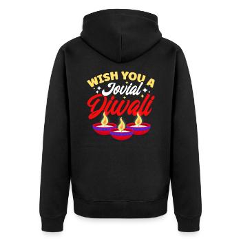 Diwali Hindus Sikh Fest der Lichter Geschenk - Unisex Premium Bio Zip Hoodie - Schwarz - Hinten - Nico (187cm)