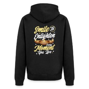 Diwali Hindus Sikh Fest der Lichter Geschenk - Unisex Premium Bio Zip Hoodie - Schwarz - Hinten - Nico (187cm)