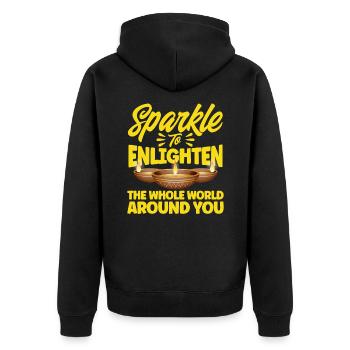 Diwali Hindus Sikh Fest der Lichter Geschenk - Unisex Premium Bio Zip Hoodie - Schwarz - Hinten - Nico (187cm)