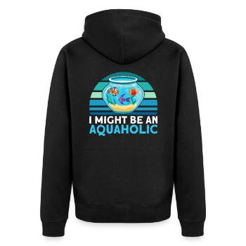 Aquarist Ich könnte ein Aquaholic sein Geschenk - Unisex Premium Bio Zip Hoodie - Schwarz - Hinten - Nico (187cm)