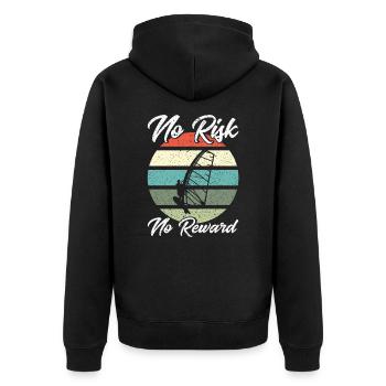 Surfer Windsurfer Windsurfen Surfen Geschenk - Unisex Premium Bio Zip Hoodie - Schwarz - Hinten - Nico (187cm)