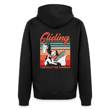 Kiteboarder Kitesurfer Kiten Kiteboard Geschenk - Unisex Premium Bio Zip Hoodie - Schwarz - Hinten - Nico (187cm)