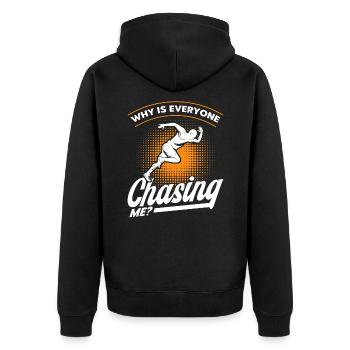 Running Semi-Marathon Jogging Cadeau - Veste à capuche bio Premium Unisexe - noir - Dos - Nico (187cm)