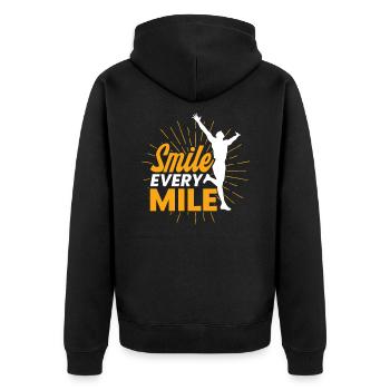 Runner Half Marathon Jogging Gift - Unisex Premium Organic Zip Hoodie - black - Back - Nico (187cm)