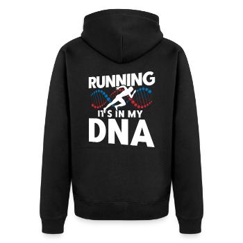 Half Marathon Running Jogging Gift - Unisex Premium Organic Zip Hoodie - black - Back - Nico (187cm)