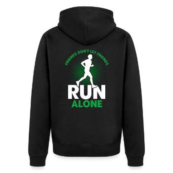 Running Jogger Runner Gift - Unisex Premium Organic Zip Hoodie - black - Back - Nico (187cm)