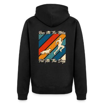 Half Marathon Jogging Running Gift - Unisex Premium Organic Zip Hoodie - black - Back - Nico (187cm)