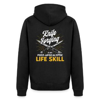 Knife Making Blacksmith Knife Collector Gift - Unisex Premium Organic Zip Hoodie - black - Back - Nico (187cm)