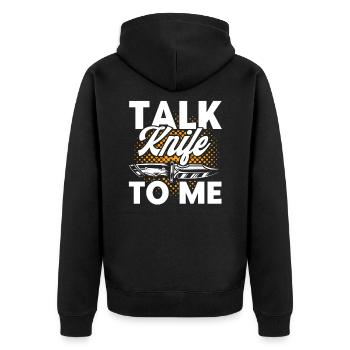Knife Collector Knife Collection Blacksmith Gift - Unisex Premium Organic Zip Hoodie - black - Back - Nico (187cm)