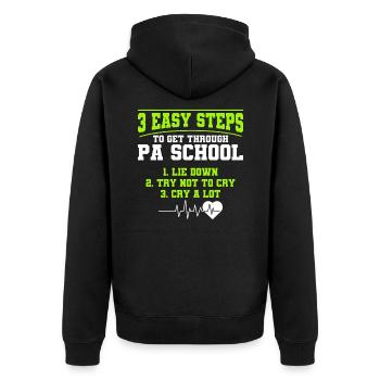 Studium Assistenzarzt Medizinstudent Geschenk - Unisex Premium Bio Zip Hoodie - Schwarz - Hinten - Nico (187cm)