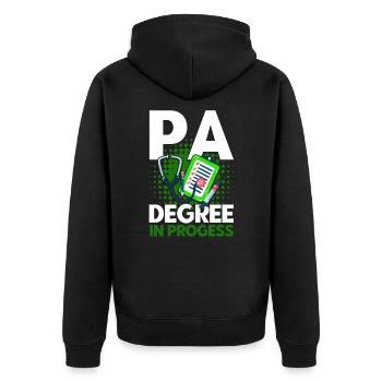 Medizinische Ausbildung Vorklinik Studium Geschenk - Unisex Premium Bio Zip Hoodie - Schwarz - Hinten - Nico (187cm)