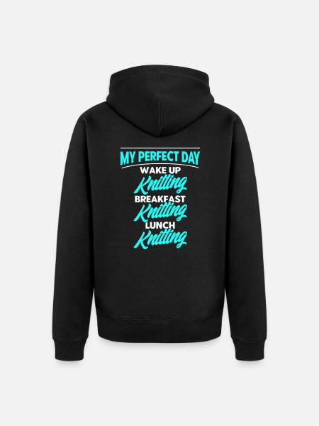 Knitting Fabric Knitting Knitting Gift - Unisex Premium Organic Zip Hoodie - black
