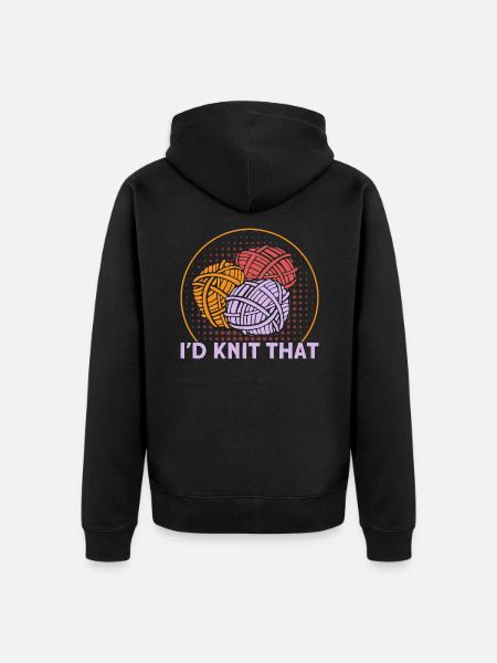 Knitting Fabric Knitting Knitting Gift - Unisex Premium Organic Zip Hoodie - black