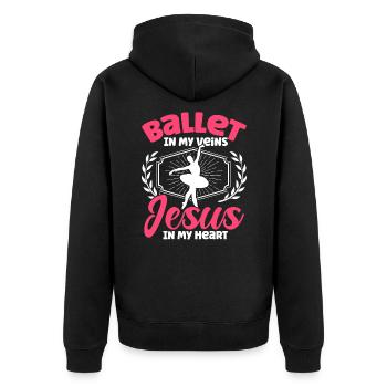 Ballet Dance Ballet Dance Ballerina Gift - Unisex Premium Organic Zip Hoodie - black - Back - Nico (187cm)