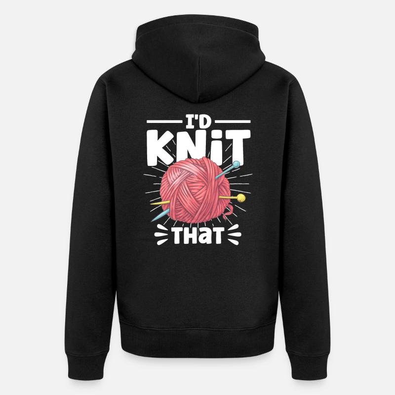 Stricken Stoff Stricken Stricken Geschenk - Unisex Premium Bio Zip Hoodie - Schwarz