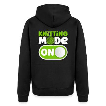 Garn stricken Stricken Stricken Liebhaber Geschenk - Unisex Premium Bio Zip Hoodie - Schwarz - Hinten - Nico (187cm)