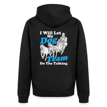 Dog sledding Sledding Dog sledding - Unisex Premium Organic Zip Hoodie - black - Back - Nico (187cm)