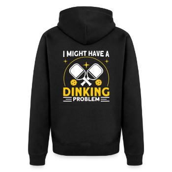 Pickleball Pickleball spielen Pickleball-Liebhaber - Unisex Premium Bio Zip Hoodie - Schwarz - Hinten - Nico (187cm)