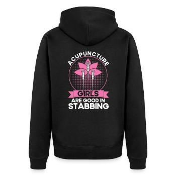Chinese Medicine Acupuncture Acupuncturist - Unisex Premium Organic Zip Hoodie - black - Back - Nico (187cm)