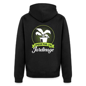 Hobbygärtner Schrebergarten Gärtner Geschenk - Unisex Premium Bio Zip Hoodie - Schwarz - Hinten - Nico (187cm)