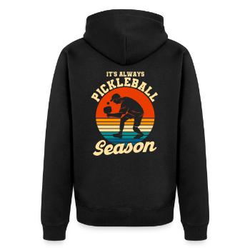 Pickleball-Spieler Pickleball Paddleball Geschenk - Unisex Premium Bio Zip Hoodie - Schwarz - Hinten - Nico (187cm)