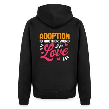 Adoptive parents Adoption of children Foster parents - Unisex Premium Organic Zip Hoodie - black - Back - Nico (187cm)