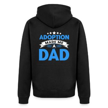 Adoption Adoptive Parents Foster Parents Gift - Unisex Premium Organic Zip Hoodie - black - Back - Nico (187cm)