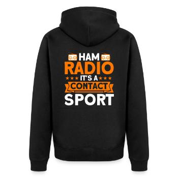 Radio amateur Code Morse diffusion radio amateur Gesche - Veste à capuche bio Premium Unisexe - noir - Dos - Nico (187cm)