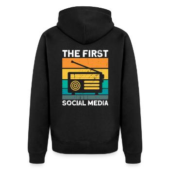 Radio amateur Morse code broadcast amateur radio Gesche - Unisex Premium Organic Zip Hoodie - black - Back - Nico (187cm)
