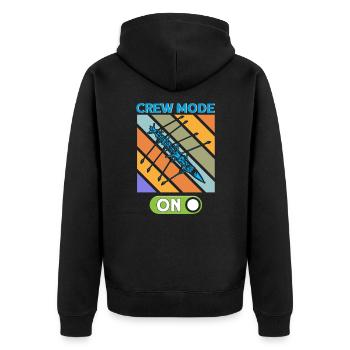 Rudermannschaft Ruderer Mannschaft Ruderer Geschen - Unisex Premium Bio Zip Hoodie - Schwarz - Hinten - Nico (187cm)