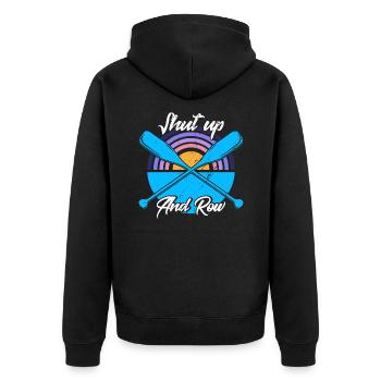 Ruderer Mannschaft Rudern Rudern Geschenk - Unisex Premium Bio Zip Hoodie - Schwarz - Hinten - Nico (187cm)