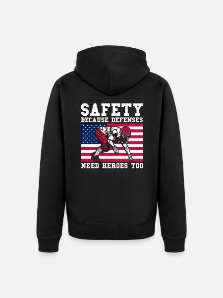 Fodboldkamp Amerikansk fodboldspiller - Premium økologisk unisex-hættejakke - sort