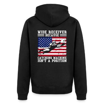 American Football Mannschaft Football Spiel Americ - Unisex Premium Bio Zip Hoodie - Schwarz - Hinten - Nico (187cm)