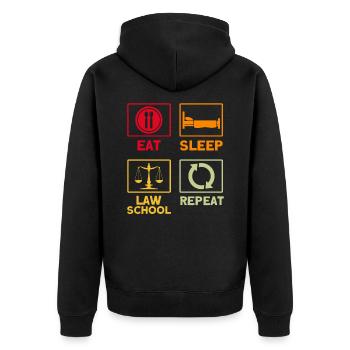 Juristische Fakultät Rechtsanwalt Anwalt des Recht - Unisex Premium Bio Zip Hoodie - Schwarz - Hinten - Nico (187cm)