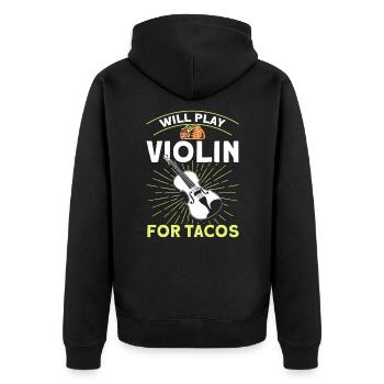 Violon Orchestre Violoniste Violon Amateur Cadeau - Veste à capuche bio Premium Unisexe - noir - Dos - Nico (187cm)